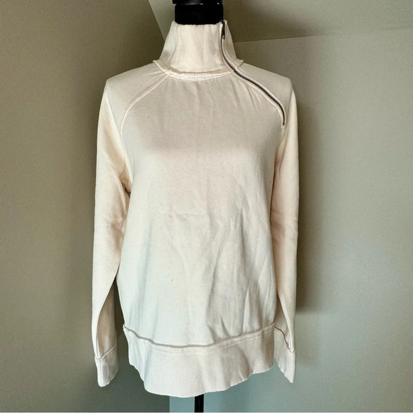 NWT We the Free Just a Game asymmetrical quarter zip size Small ivory - Picture 1 of 8